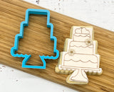 Wedding Cake Cookie Cutter & Embosser Set of 2