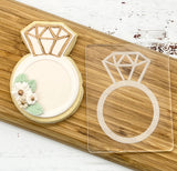 Engagement Ring Cookie Cutter & Embosser Set of 2