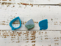 Small Dried Palm Leaf Cookie Cutter & Stamp Set of 2