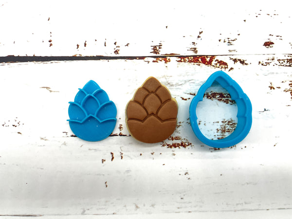 Pine Cone Cookie Cutter & Stamp Set of 2
