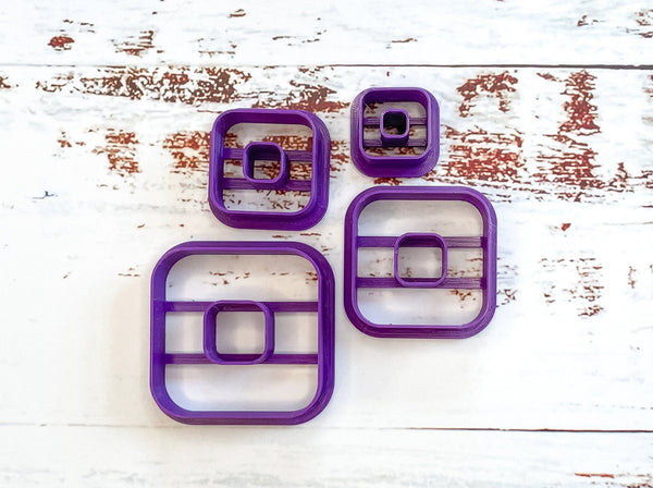 Rounded Square Donut Polymer Clay Cutter Set of 4