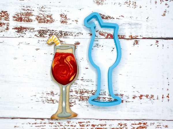 Cocktail Glass and Straw Cookie Cutter