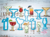 Cocktail Glasses Cookie Cutter Set of 9