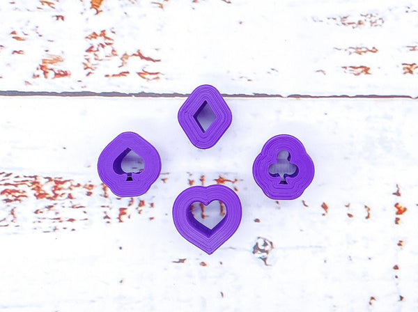 Tiny Playing Card Shape Polymer Cutter Set of 4