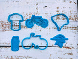 Cycling Cookie Cutter & Stamp Set of 6