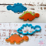 Dinosaur Cookie Cutter & Stamp Set of 2: Stegosaurus