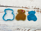 Teddy Bear Cookie Cutter & Stamp Set of 2