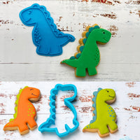 Dinosaur Cookie Cutter & Stamp Set of 2: T-Rex