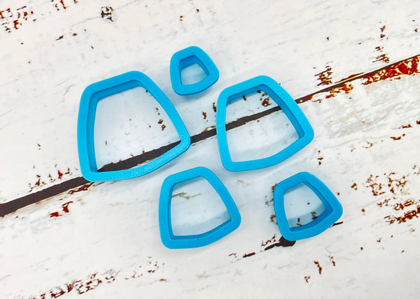 Curvy Quadrilaterals Polymer Clay Cutter Set of 5