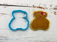 Teddy Bear Cookie Cutter & Stamp Set of 2