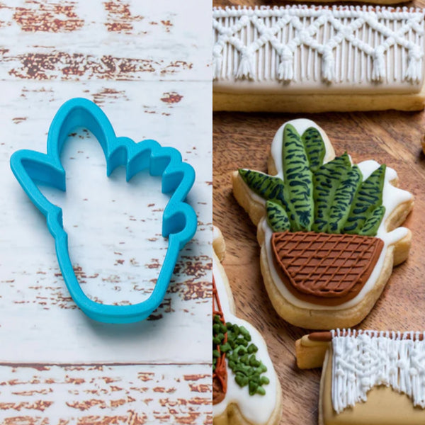 Macrame Potted Plant Cookie Cutter No.3