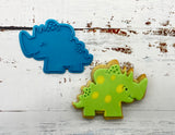 Dinosaur Cookie Cutter & Stamp Set of 2: Triceratops