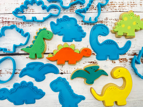 Dinosaur Cookie Cutters & Stamps Set of 12